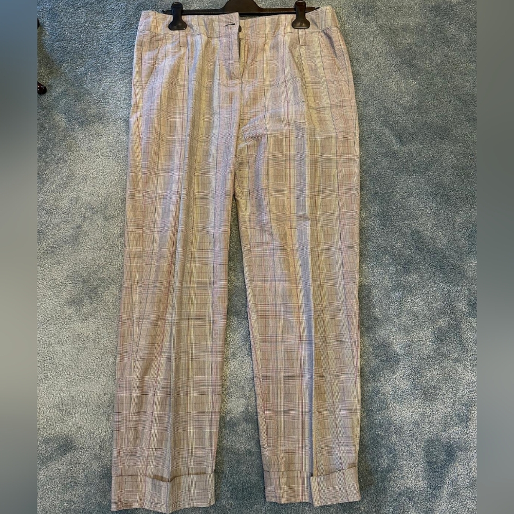 Women's Penny Black 100% cotton multicoloured plaid pants.